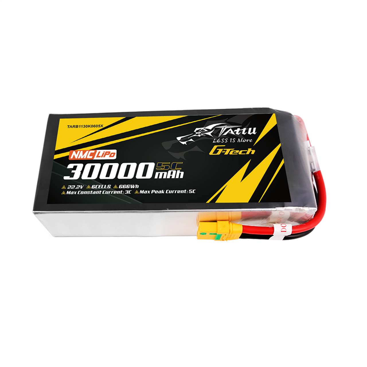 Semi-Solid State 30000mAh 22.2V 5C 6S1P G-Tech Lipo Battery Pack with XT90-S plug