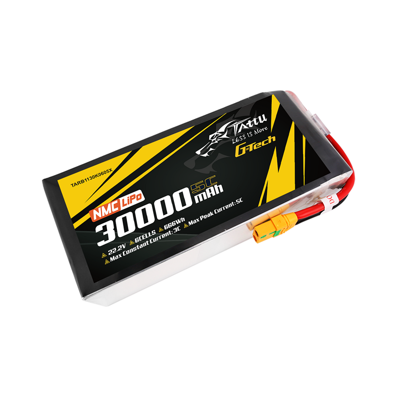 Semi-Solid State 30000mAh 22.2V 5C 6S1P G-Tech Lipo Battery Pack with XT90-S plug