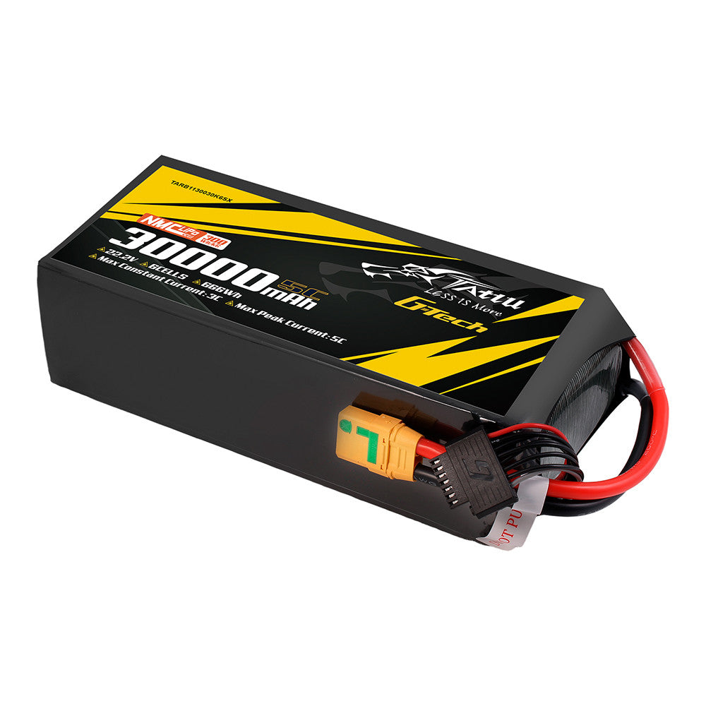 Semi-solid State 300Wh/kg 30000mAh 5C 22.2V 6S1P G-Tech Lipo Battery Pack with XT90S-F